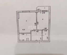 2-комн. квартира , 51м² , 5/9 этаж