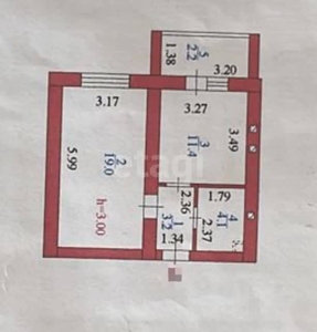 1-комн. квартира , 40м² , 4/12 этаж