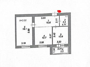 2-комн. квартира , 57.9м² , 10/12 этаж