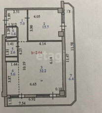 2-комн. квартира , 71.1м² , 20/23 этаж